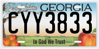 GA license plate CYY3833