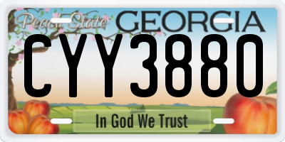 GA license plate CYY3880