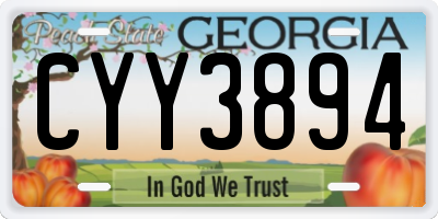 GA license plate CYY3894