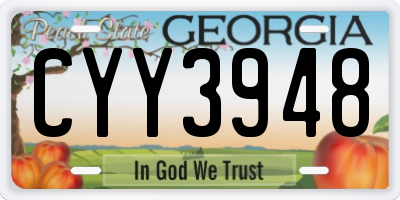 GA license plate CYY3948