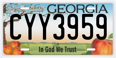 GA license plate CYY3959