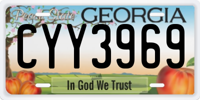 GA license plate CYY3969