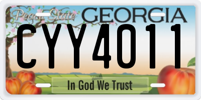GA license plate CYY4011