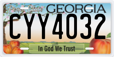 GA license plate CYY4032