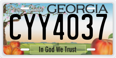 GA license plate CYY4037