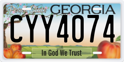 GA license plate CYY4074