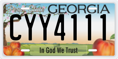 GA license plate CYY4111