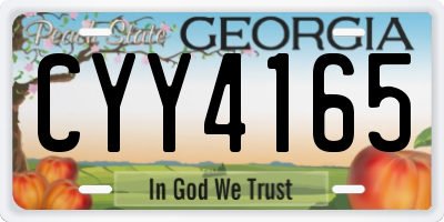 GA license plate CYY4165