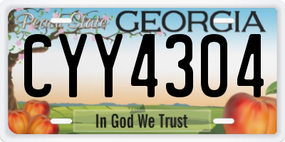 GA license plate CYY4304