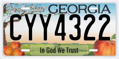 GA license plate CYY4322