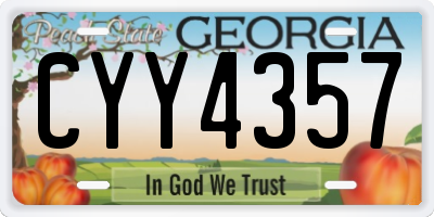 GA license plate CYY4357