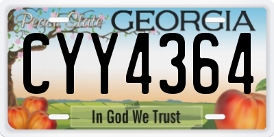 GA license plate CYY4364