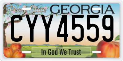 GA license plate CYY4559