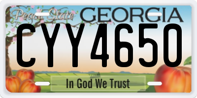 GA license plate CYY4650