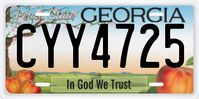 GA license plate CYY4725