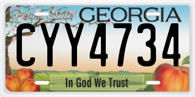 GA license plate CYY4734