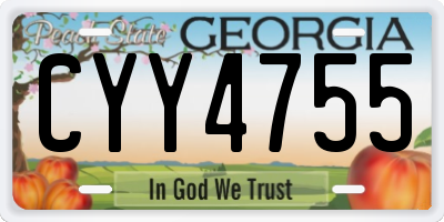 GA license plate CYY4755