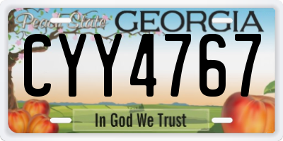 GA license plate CYY4767