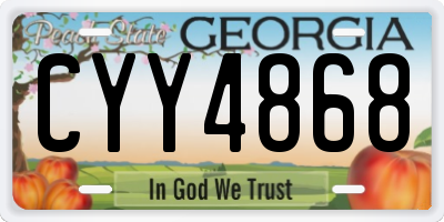 GA license plate CYY4868