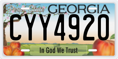 GA license plate CYY4920