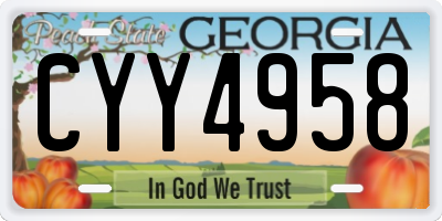 GA license plate CYY4958