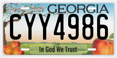 GA license plate CYY4986