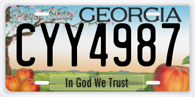 GA license plate CYY4987
