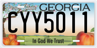 GA license plate CYY5011