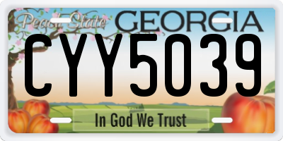GA license plate CYY5039