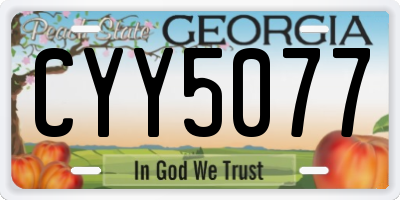 GA license plate CYY5077