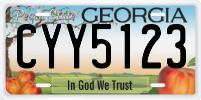 GA license plate CYY5123