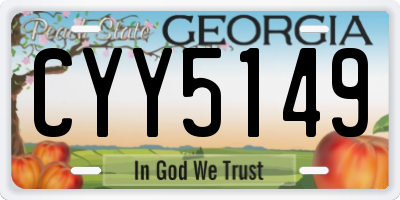 GA license plate CYY5149