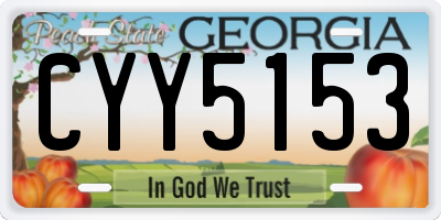 GA license plate CYY5153