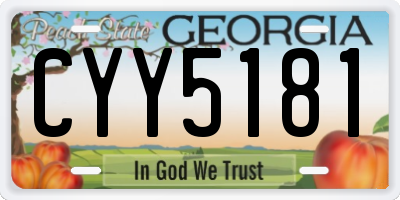 GA license plate CYY5181