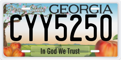 GA license plate CYY5250