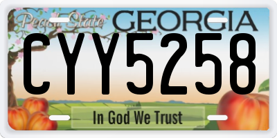 GA license plate CYY5258