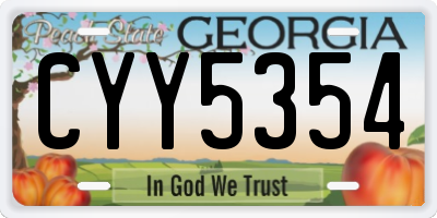 GA license plate CYY5354