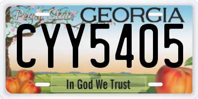 GA license plate CYY5405