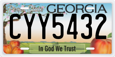 GA license plate CYY5432