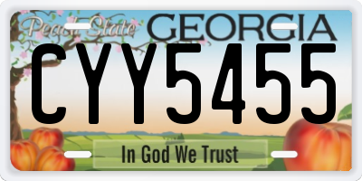 GA license plate CYY5455