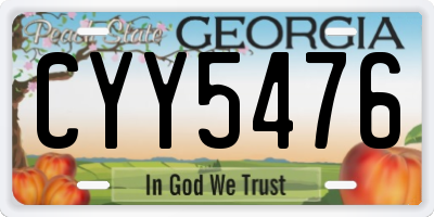 GA license plate CYY5476
