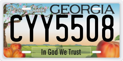 GA license plate CYY5508