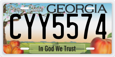 GA license plate CYY5574