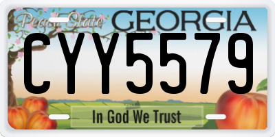 GA license plate CYY5579