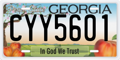 GA license plate CYY5601