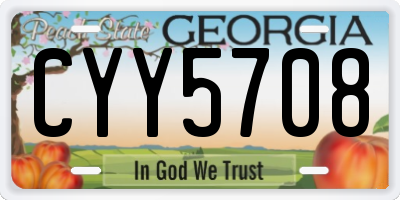 GA license plate CYY5708