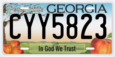 GA license plate CYY5823
