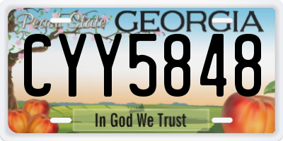 GA license plate CYY5848