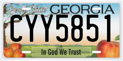 GA license plate CYY5851