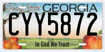 GA license plate CYY5872